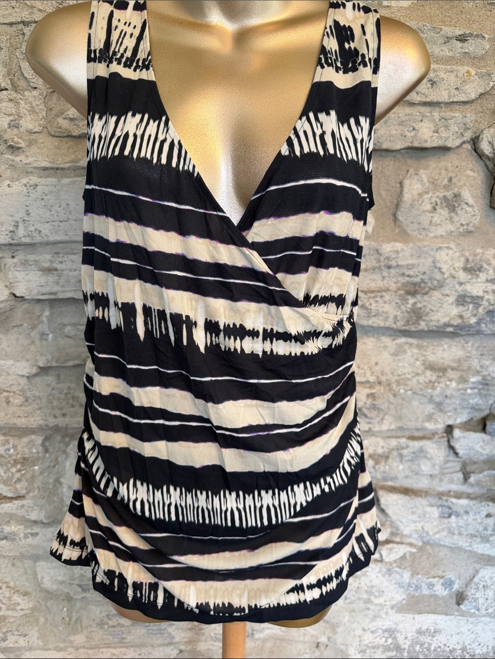 Striped Surplice Tank Top